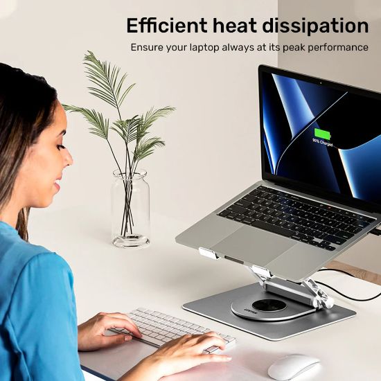 UNITEK 360 DERECE DÖNER 5in1 METAL NOTEBOOK STANDI (ETHERNET, 2xUSD3.0, HDMI, 100W PD) (D1109B01) resmi