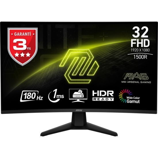 31.5 MSI MAG 32C6 FHD 1MS 180HZ CURVE 1500R VA GAMING resmi
