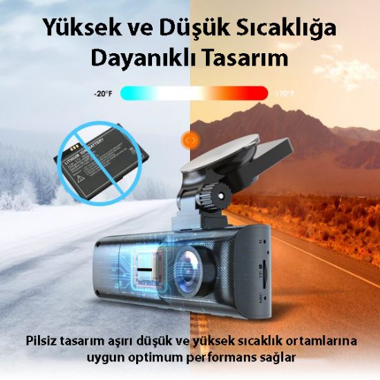 REXING R316 4K GPS WI-FI ARAC KAMERASI + 64GB SD resmi