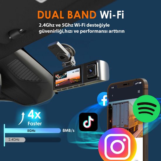 REXING R316 4K GPS WI-FI ARAC KAMERASI + 64GB SD resmi