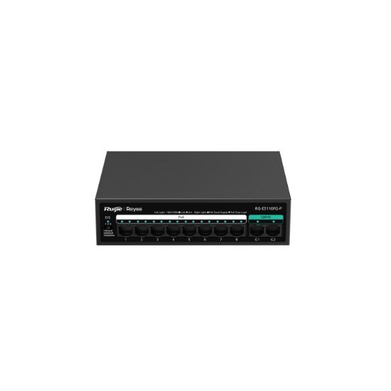 RUİJİE-REYEE RG-ES110FG-P 8XFE+2XGE F.GİGABİT 110W POE SWİTCH resmi