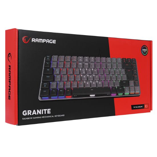 RAMPAGE GRANITE SİYAH/GRİ RED SWİTCH KLAVYE resmi