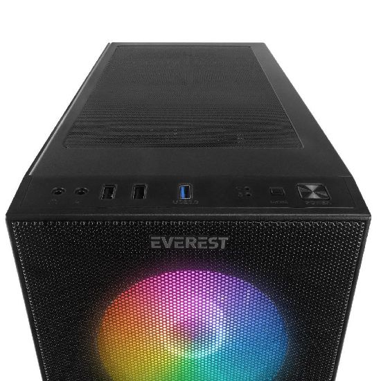 Everest FACED V5 Mesh 600W RGB Siyah Gaming Kasa resmi