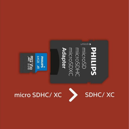PHILIPS 64GB MICRO SDXC 100 MB/S C10 FM64MP65B/00 resmi