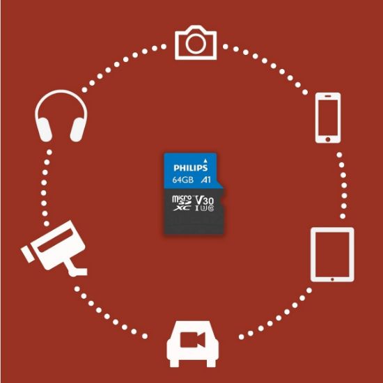 PHILIPS 64GB MICRO SDXC 100 MB/S C10 FM64MP65B/00 resmi