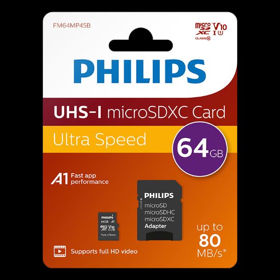 PHILIPS 64GB MICRO SDXC 80 MB/S C10 FM64MP45B/00 resmi