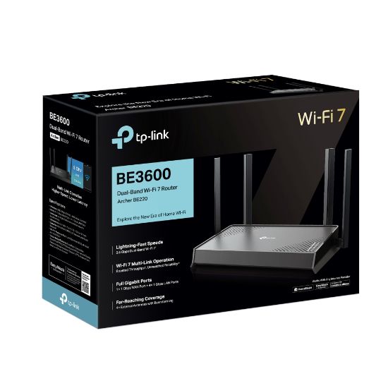 TP-LINK ARCHER BE220 BE3600 Dual-Band Wi-Fi 7 ROUT resmi