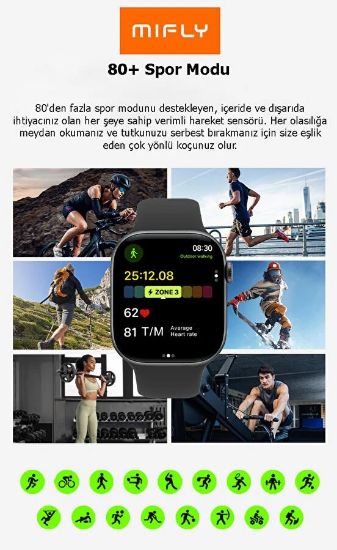 MIFLY S10 PRO SIYAH AKILLI SAAT resmi