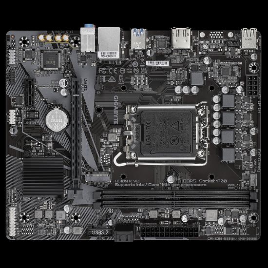 GIGABYTE H610M K V2 D5 4800Mhz M.2 HDMI/DP MATX 1700P  resmi