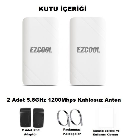 EZCOOL EZ-W580AN DIŞ ORTAM (5.8GHz 1200Mbps 1KM) ACCESS POİNT resmi
