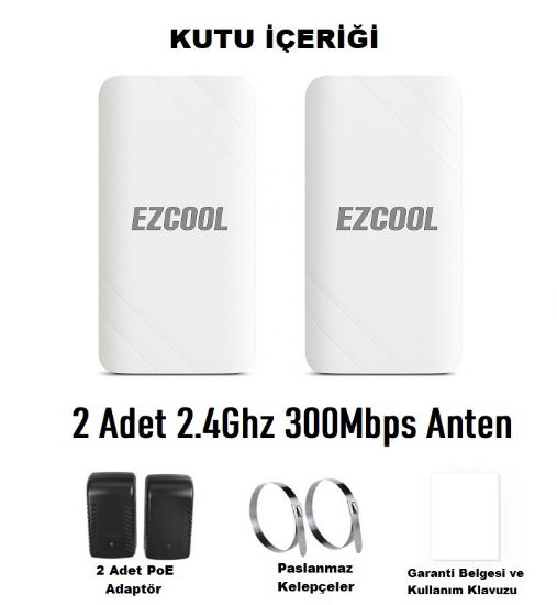 EZCOOL EZ-W240AN DIŞ ORTAM (2.4GHz 300Mbps 1KM) ACCESS POİNT resmi