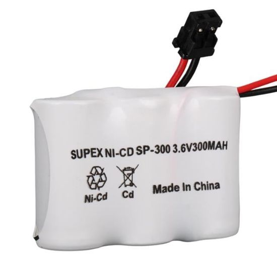 SUPEX SP-300 NI-CD 3LÜ KISA AÇIK 3.6 VOLT 300 MAH TELSİZ TELEFON PİLİ resmi