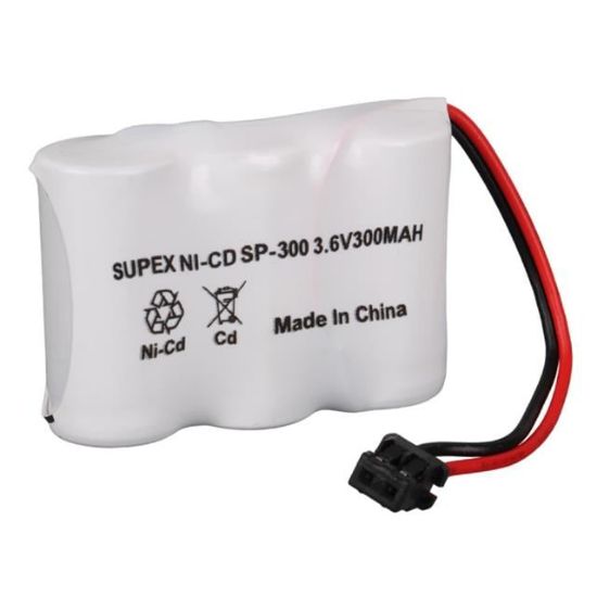SUPEX SP-300 NI-CD 3LÜ KISA AÇIK 3.6 VOLT 300 MAH TELSİZ TELEFON PİLİ resmi