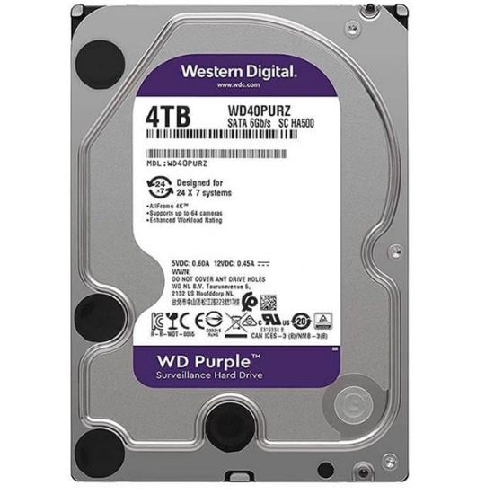 WESTERN DIGITAL PURPLE WD40PURZ/WD42PURZ/WD43PURZ 4 TB SATA 6GB/S 7/24 GÜVENLİK HARDDISK resmi