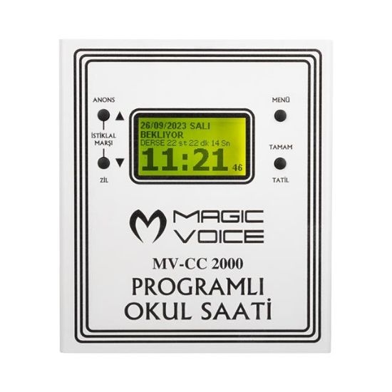 MAGICVOICE MV-CC2000 USB -20 ADET MP3 FORMATINDA ZİL İSTİKLAL MARŞLI OKUL ZİL SAATİ (ÇAN TAKILABİLİR) resmi