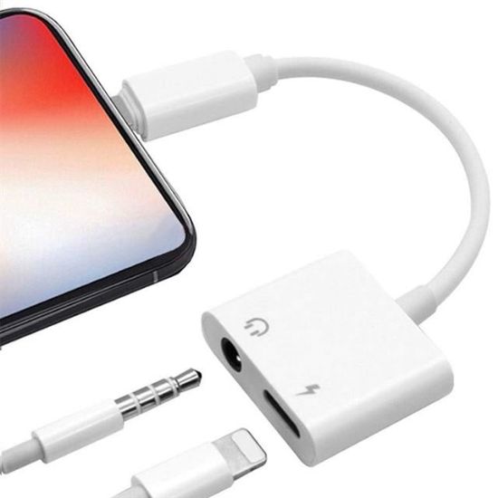 POWERMASTER RC12 IPHONE 7-8-PLUS-X SERİSİ LIGHTNING 3.5MM KULAKLIK + ŞARJ ÇEVİRİCİ ADAPTÖR resmi