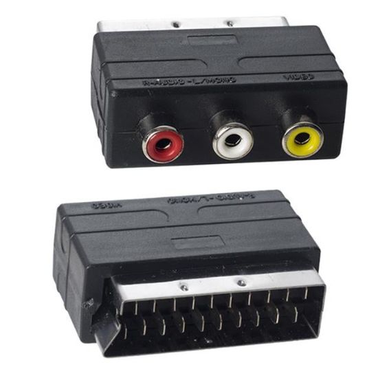 POWERMASTER PM-2067 SCART ERKEK-RCA DİŞİ ARA MİNİ ADAPTÖR resmi