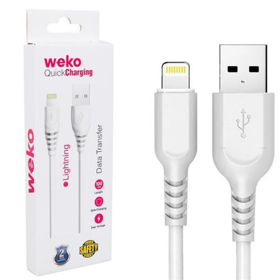 WEKO WK-22019 USB TO LIGHTNING 1 MT ŞARJ KABLOSU KUTULU (NO:5) resmi