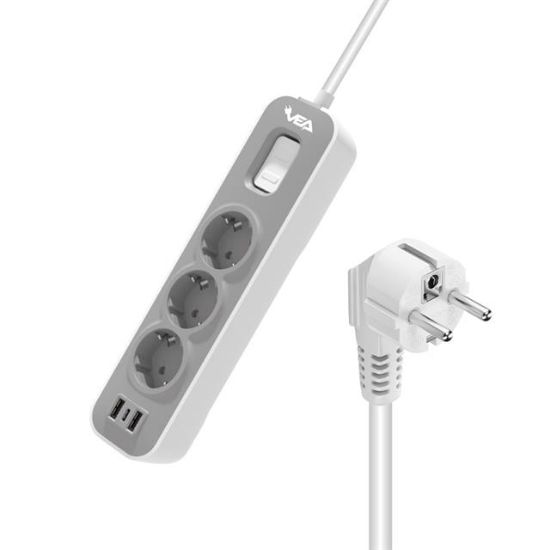 VEA VE-NOVA103U A CLASS 3LÜ 2 USBLİ ANAHTARLI 1.5 METRE AKIM KORUMALI GRUP PRİZ (MADE IN MALAYSIA) resmi