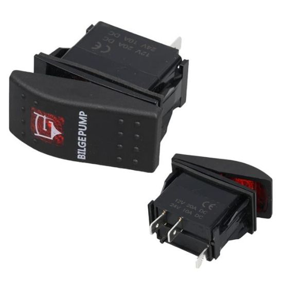 SİNTİNE POMPA IŞIKLI 3P ON-OFF 12-24V MARIN SWITCH (IC-134M-S8) resmi