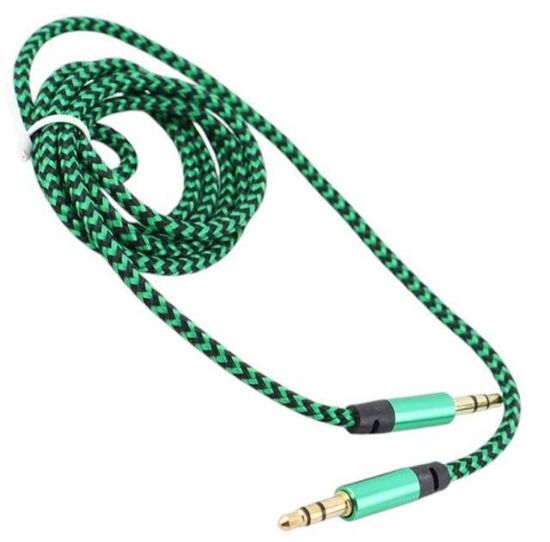 POWERMASTER 3.5 MM STEREO ERKEK/ERKEK STEREO METAL BAŞLIK ÖRGÜLÜ 1.5 METRE AUX KABLO resmi