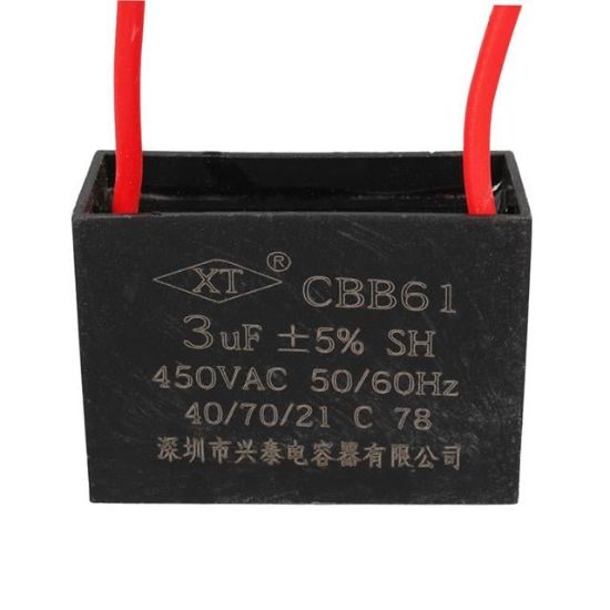 3 UF 450 V Kablolu Kare Tip Kutupsuz Kondansatör resmi