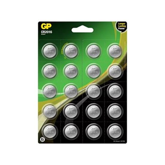 GP CR2016 DL2016 20Lİ BLİSTERLİ LİTYUM PARA PİL (GPCR2016-2CAI20) resmi