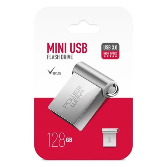 Powerway Mini 128GB Metal Mini USB 3.0 Flash Bellek Yüksek Hızlı resmi