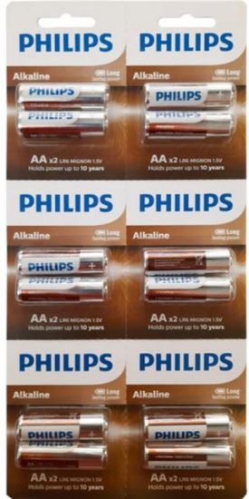 PHILIPS AA ALKALİN KALEM PİL 12Lİ KARTELA resmi