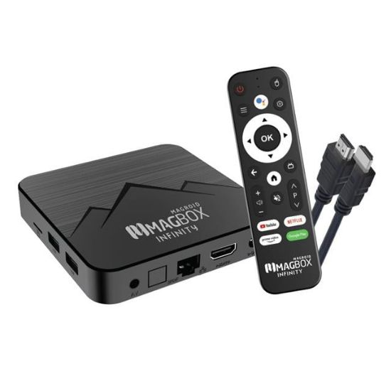 Magbox Magroid Infinty 64 GB HDD 4 GB Ram Bluetooth 5G Wifi Ses Komut Kumandalı Android TV Box resmi