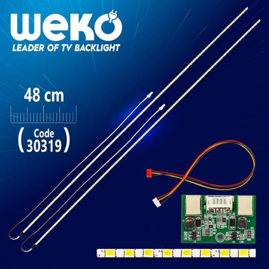 22* UNİVERSAL MONİTÖR E-LED 69 LEDLİ (2835) 480MM 12V ÇİFT LED+SÜRÜCÜ+KABLO TAKIM  (WK-142) (35654) resmi