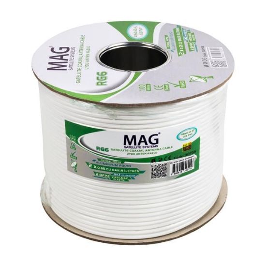 MAG RG59 FA MİNİ DUAL BİTİŞİK 48 TEL ANTEN KABLOSU (100 METRE) resmi