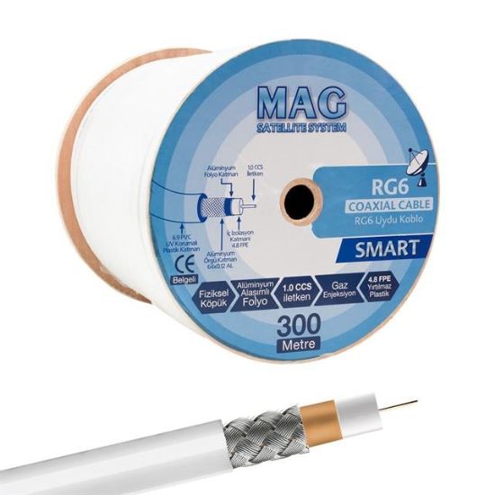 MAG SMART RG6/U4 64 TEL ANTEN KABLOSU (300 METRE) resmi