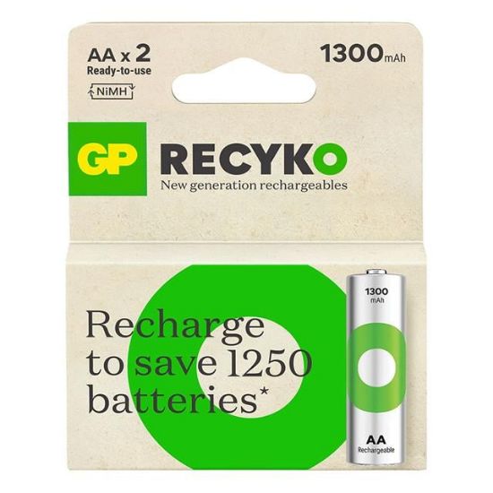 GP RECYKO 1300 MAH R6 AA ŞARJLI 2Lİ KALEM PİL GP130AAHCE-2EB2 (GPRHC132E000) resmi