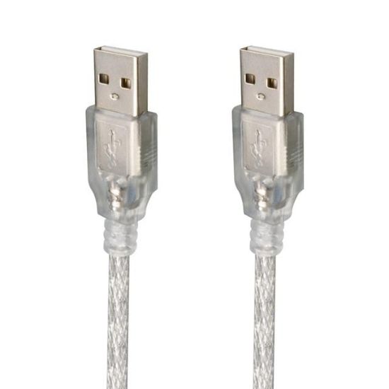 POWERMASTER 1.5 METRE ŞEFFAF USB ERKEK-ERKEK KABLO resmi