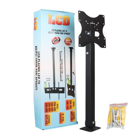 POWERMASTER PM-32 LED/LCD/ PLAZMA 70-90-110 CM DAR AĞIZ 45 DERECE AÇILI TAVAN ASKI APARATI resmi