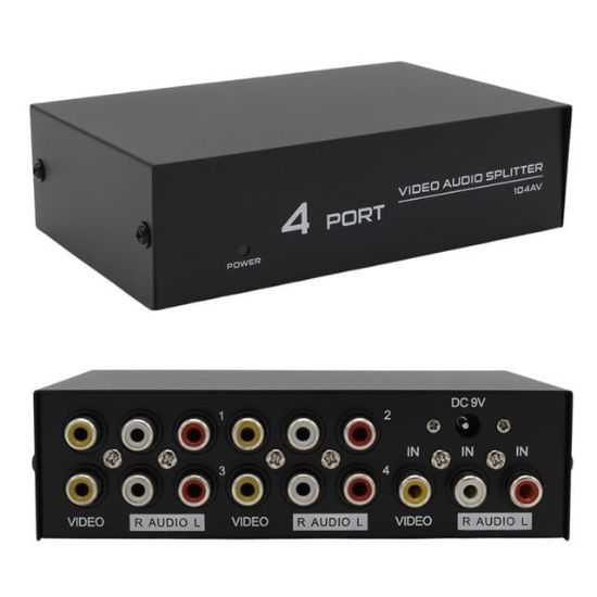 POWERMASTER PM-4831 4 PORT VIDEO AUDIO SPLITTER DAĞITICI resmi