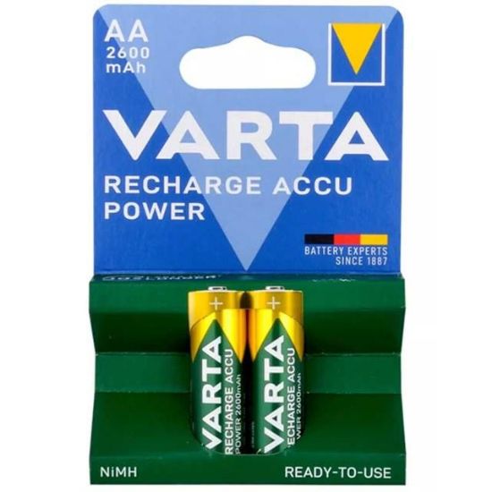 VARTA 1.2 VOLT - 2600 MAH NI-MH R2U ŞARJLI 2Lİ AA KALEM PİL resmi