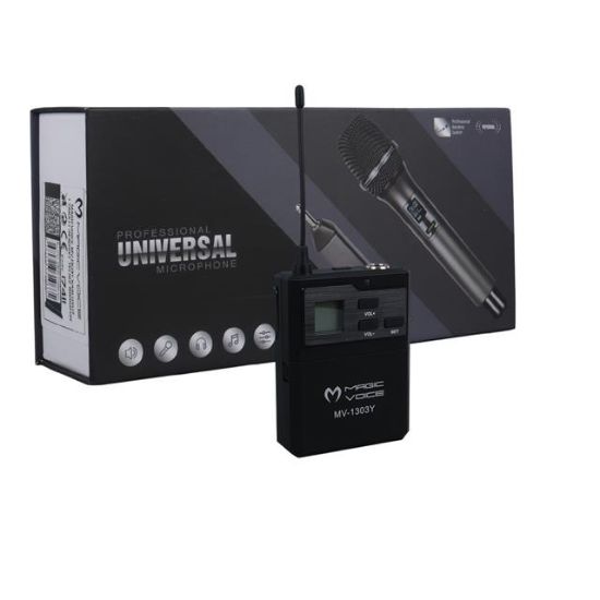 MAGICVOICE MV-1303Y UHF 1 YAKA + 1 HEADSET KABLOSUZ TELSİZ MİKROFON resmi