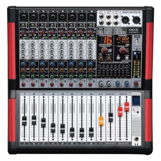 DDS D-8 P2000 FX 8 KANAL 2X1000W USB/SD/BLUETOOTH POWER MIXER resmi