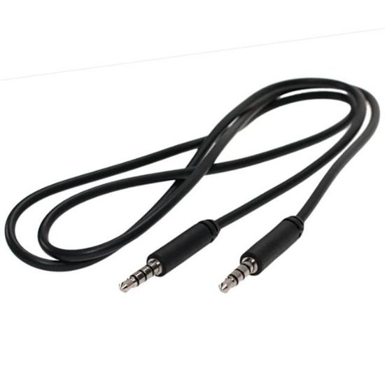 POWERMASTER PM-17601 3.5 MM ERKEK/ERKEK SİYAH 4 BOĞUMLU AUX STEREO 1 METRE KABLO resmi