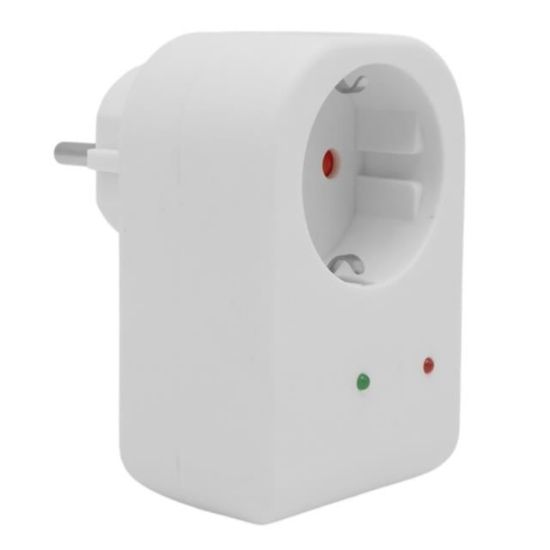 PowerMaster PM-18521 Durum Ledli Akım Korumalı Tekli Priz 16 Amper - 3500 Watt Tekli Beyaz resmi