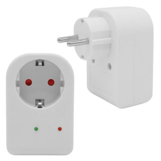 PowerMaster PM-18521 Durum Ledli Akım Korumalı Tekli Priz 16 Amper - 3500 Watt Tekli Beyaz resmi