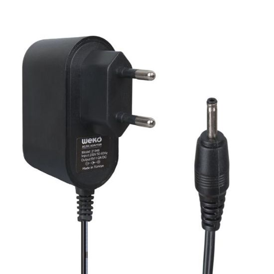 WEKO 5 VOLT - 2 AMPER 2.5*0.7 İNCE UÇ YERLİ ÜRETİM PRİZ TİPİ TABLET PC ADAPTÖRÜ resmi