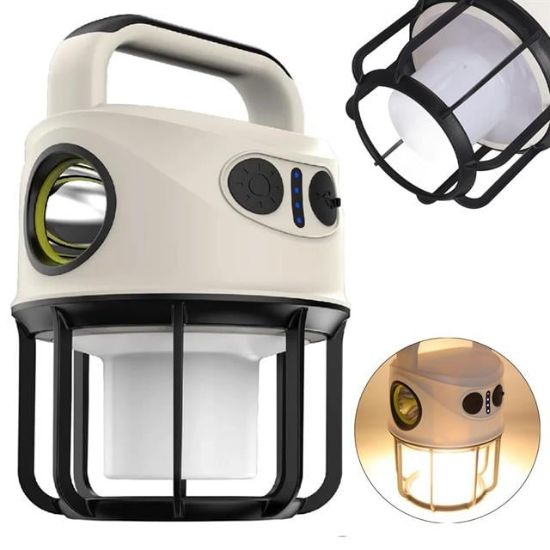 POWERMASTER CH-22025 ÇİFT IŞIKLI KAMP LAMBASI EL FENERİ POWERBANK ÖZELLİKLİ (GÜN IŞIĞI - BEYAZ) resmi