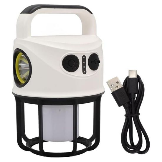 POWERMASTER CH-22025 ÇİFT IŞIKLI KAMP LAMBASI EL FENERİ POWERBANK ÖZELLİKLİ (GÜN IŞIĞI - BEYAZ) resmi