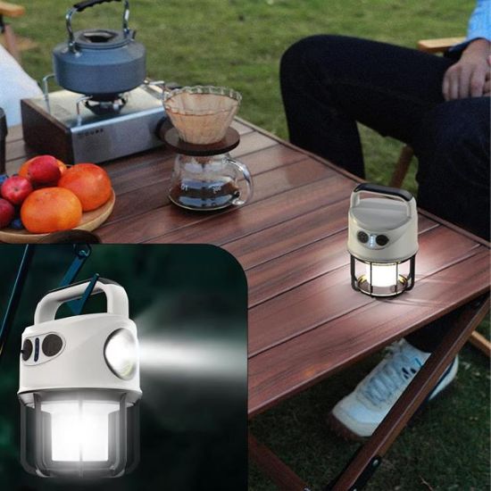 POWERMASTER CH-22025 ÇİFT IŞIKLI KAMP LAMBASI EL FENERİ POWERBANK ÖZELLİKLİ (GÜN IŞIĞI - BEYAZ) resmi