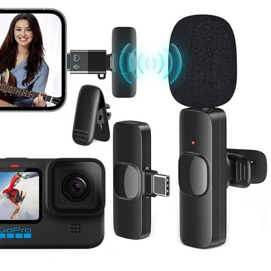 MagicVoice K8 Kablosuz TYPE-C Vlogger Yaka Mikrofonu (Android-GOPro-Osmo Action-Iphone-Ipad) resmi