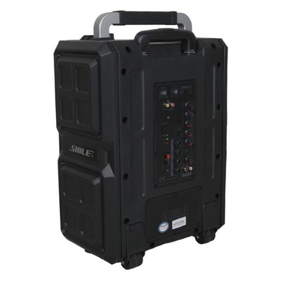 Shile SL-2017 50 Watt Taşınabilir Seyyar Aktif Amfi Hoparlör Kablosuz EL + Yaka Mikrofonlu USB+SD+BT Kumandalı resmi