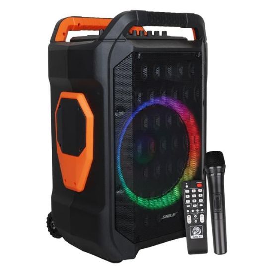 Shile SL-10 120 Watt Taşınabilir Seyyar Amfi Hoparlör Kablosuz 1 EL + 1 Yaka Mikrofonlu Kumandalı USB+SD+BT resmi